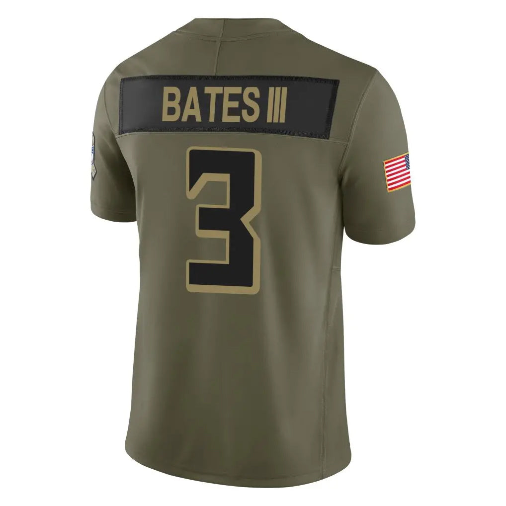 PETTCS A.Falcons #3 Jessie Bates III Player Olive Salute To Service Limited Home Game Stitched Jerseys