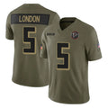 PETTCS A.Falcons #5 Drake London Player Olive 2025 Salute To Service Limited Stitched Jerseys