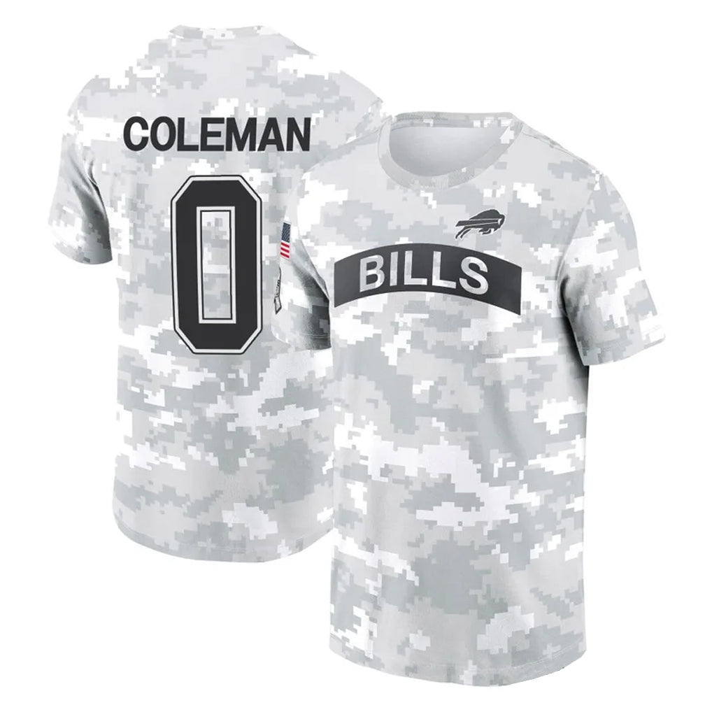 PETTCS B.Bills #0 Keon Coleman Player Arctic Camo Salute to Service T-Shirt Hoodies Stitched Jerseys