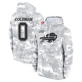 PETTCS B.Bills #0 Keon Coleman Player Arctic Camo Salute to Service Hoodies Stitched Jerseys