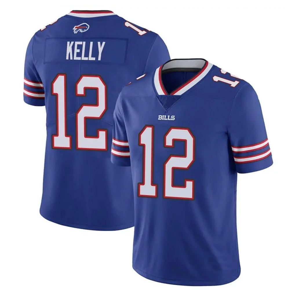PETTCS B.Bills #12 Jim Kelly Player Royal Vapor Untouchable Limited Stitched Jerseys