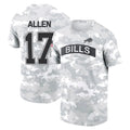 PETTCS B.Bills #17 Josh Allen Player Arctic Camo Salute to Service T-Shirt Hoodies Stitched Jerseys