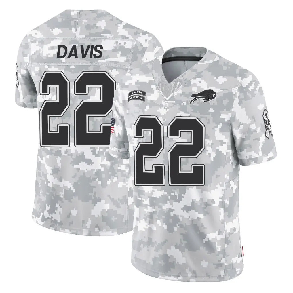 PETTCS B.Bills #22 Ray Davis Player Arctic Camo Salute to Service Limited Stitched Jerseys
