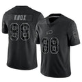 PETTCS B.Bills #88 Dawson Knox Player Black RFLCTV Limited Game Stitched Jerseys
