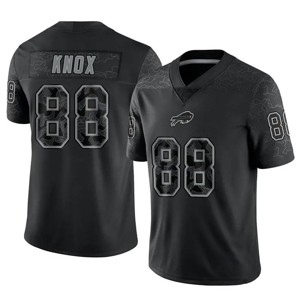 PETTCS B.Bills #88 Dawson Knox Player Black RFLCTV Limited Game Stitched Jerseys