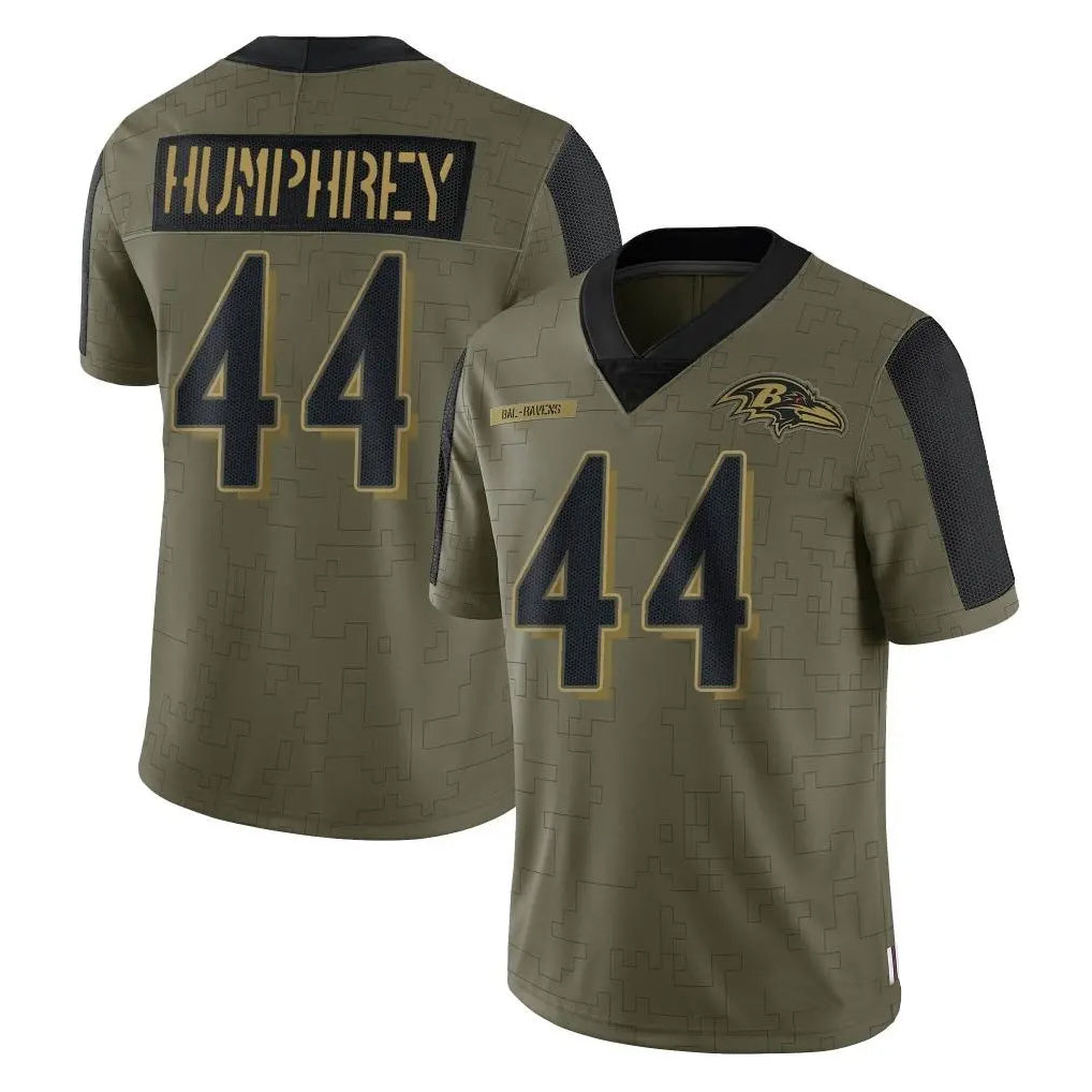 PETTCS B.Ravens #44 Marlon Humphrey Player Olive Salute To Service Limited Game Stitched Jerseys
