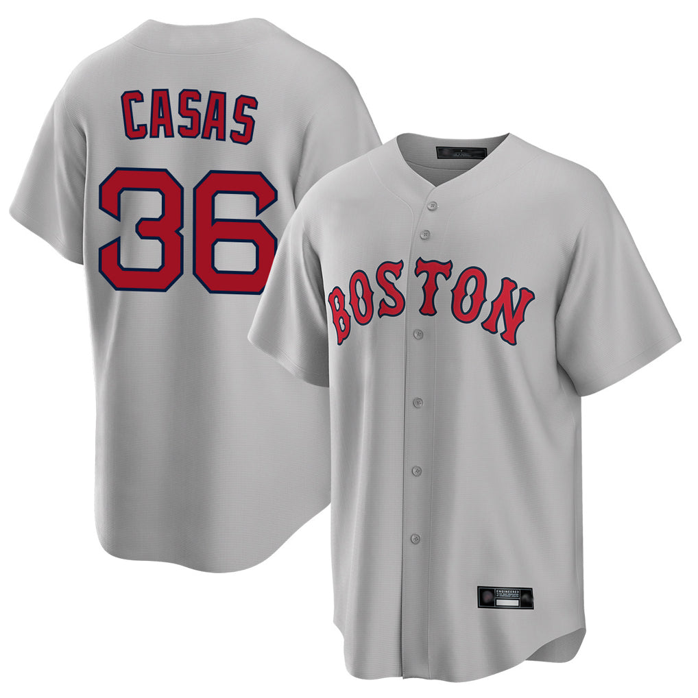 PETTCS B.Red Sox #36 Triston Casas Player Gray Road Home Game Stitched Jersey