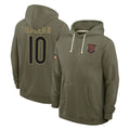 PETTCS C.Bears #10 Luther Burden III Player Olive Salute to Service Pullover Hoodies Limited Stitched Jerseys