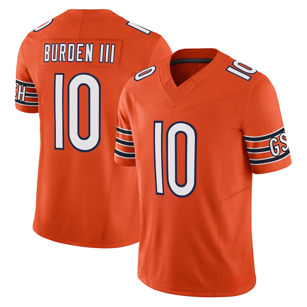 PETTCS C.Bears #10 Luther Burden III Player Orange Vapor F.U.S.E. Limited Home Game Stitched Jerseys