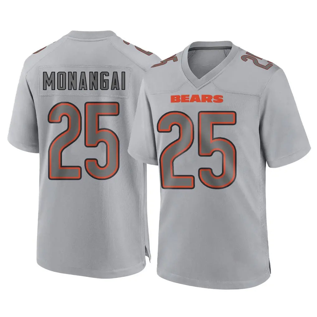 PETTCS C.Bears #25 Kyle Monangai Player Gray Atmosphere Fashion Game Stitched Jerseys