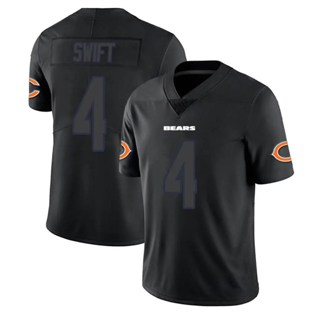 PETTCS C.Bears #4 D'Andre Swift Player Black Impact Limited Game Stitched Jerseys
