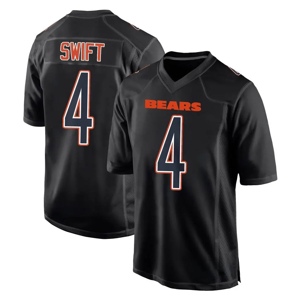 PETTCS C.Bears #4 D'Andre Swift Player Carbon Black Fashion Game Stitched Jerseys