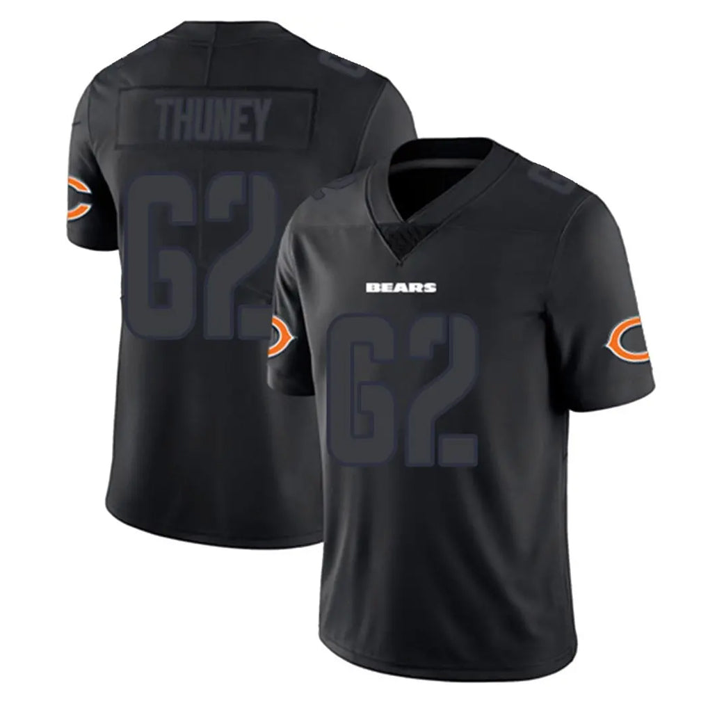 PETTCS C.Bears #62 Joe Thuney Player Black Impact Limited Game Stitched Jerseys
