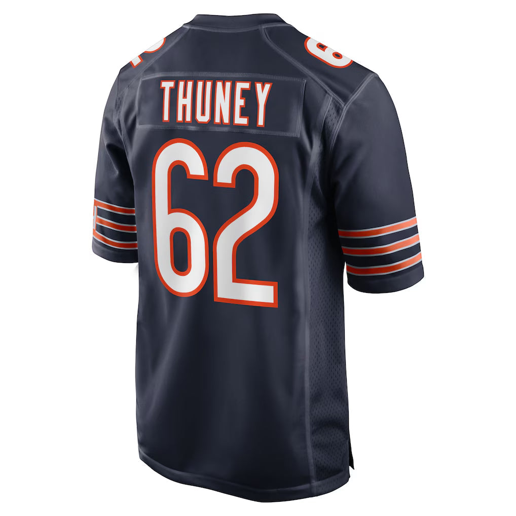 PETTCS C.Bears #62 Joe Thuney Player Navy Home Game Stitched Jerseys