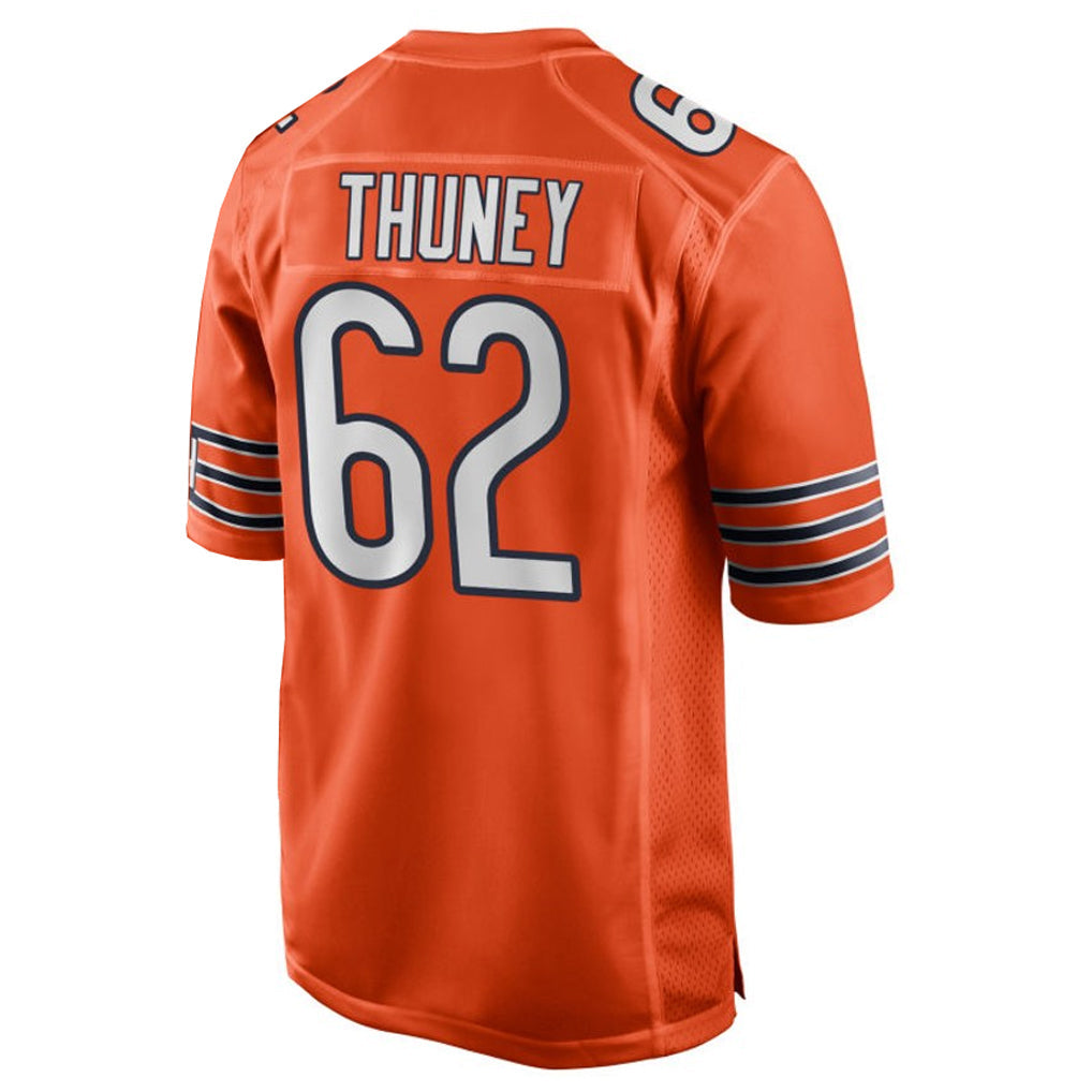 PETTCS C.Bears #62 Joe Thuney Player Orange Home Game Stitched Jerseys