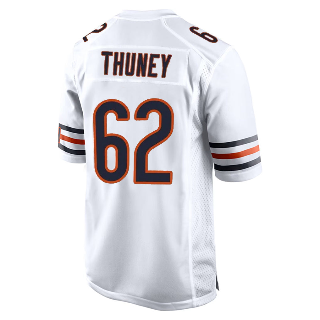 PETTCS C.Bears #62 Joe Thuney Player White Home Game Stitched Jerseys