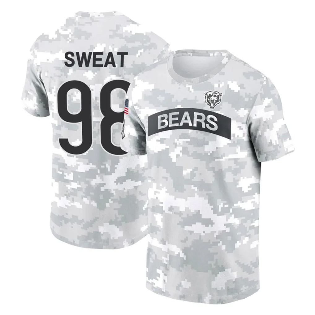 PETTCS C.Bears #98 Montez Sweat Player Arctic Camo Salute to Service Performance T-Shirt Limited Stitched Jerseys