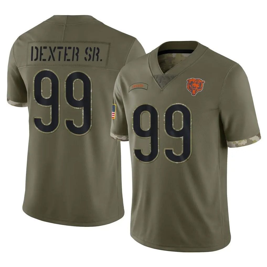 PETTCS C.Bears #99 Gervon Dexter Sr. Player Olive Salute to Service Limited Game Stitched Jerseys