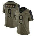 PETTCS C.Bears #9 Jim McMahon Player Olive Salute to Service Limited Stitched Jerseys