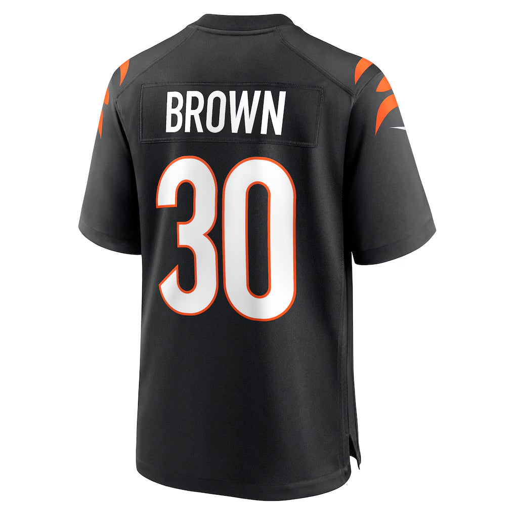 PETTCS C.Bengals #30 Chase Brown Player Black Home Game  Stitched Jerseys