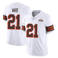 PETTCS C.Browns #21 Denzel Ward Player White Limited  Vapor 1946 Collection Alternate Game Stitched Jerseys