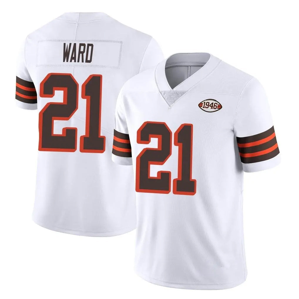 PETTCS C.Browns #21 Denzel Ward Player White Limited  Vapor 1946 Collection Alternate Game Stitched Jerseys