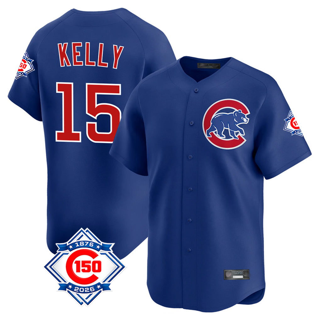PETTCS C.Cubs #15 Carson Kelly Player Royal 150th Anniversary Limited Home Stitched Jerseys