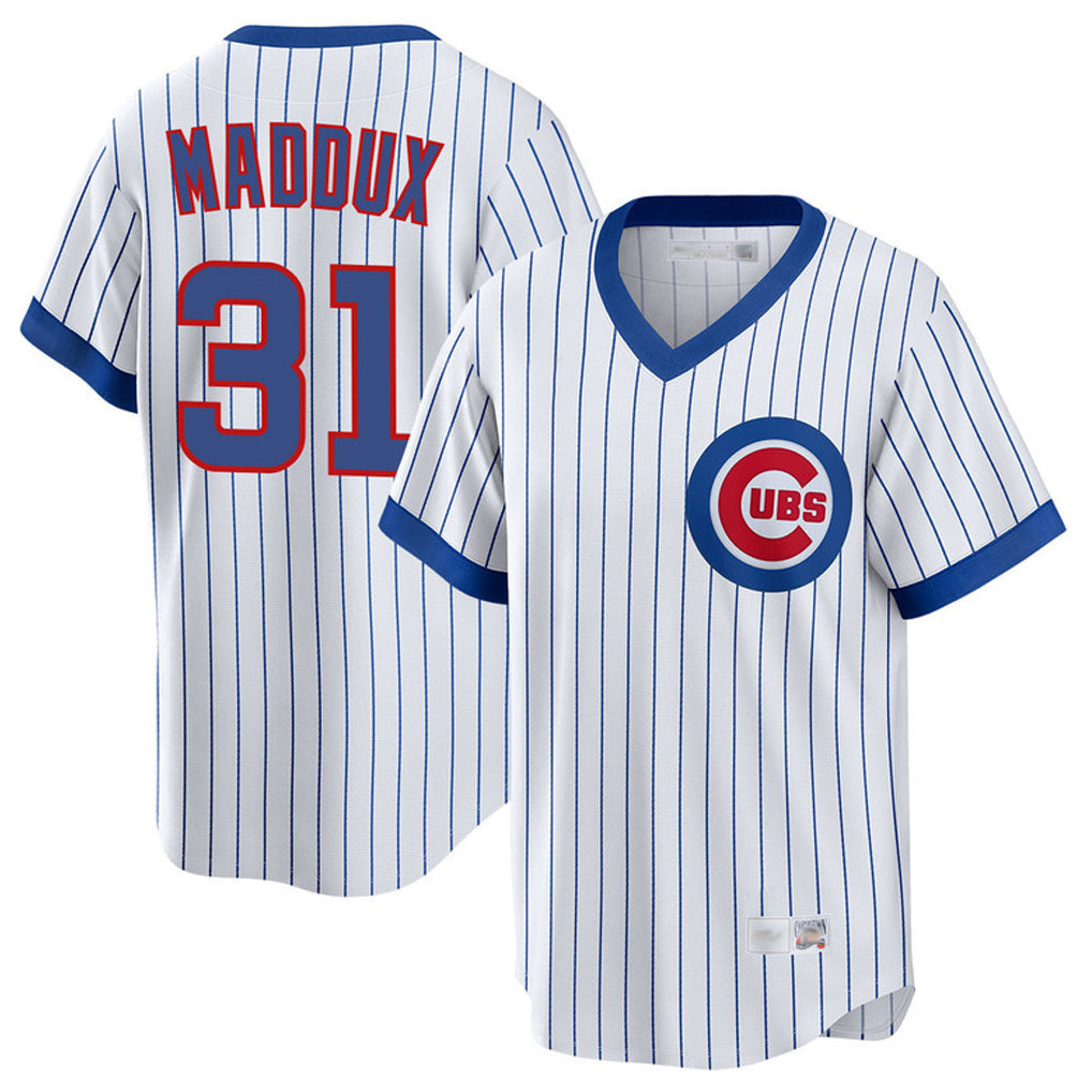 PETTCS C.Cubs #31 Greg Maddux Player White T-shirt Cooperstown Collection Limited Stitched Jerseys