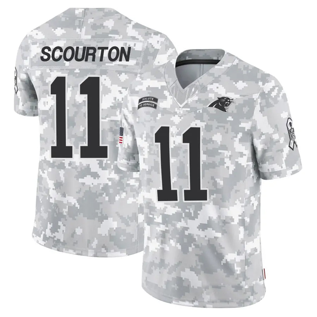 PETTCS C.Panthers #11 Nic Scourton Player Arctic Camo Salute to Service Limited Stitched Jerseys