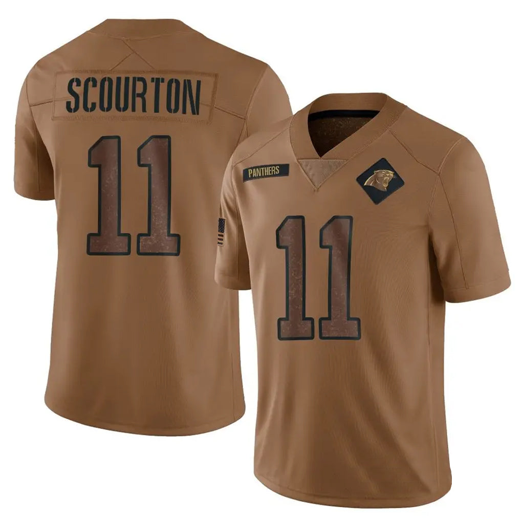 PETTCS C.Panthers #11 Nic Scourton Player Brown Salute To Service Limited Stitched Jerseys
