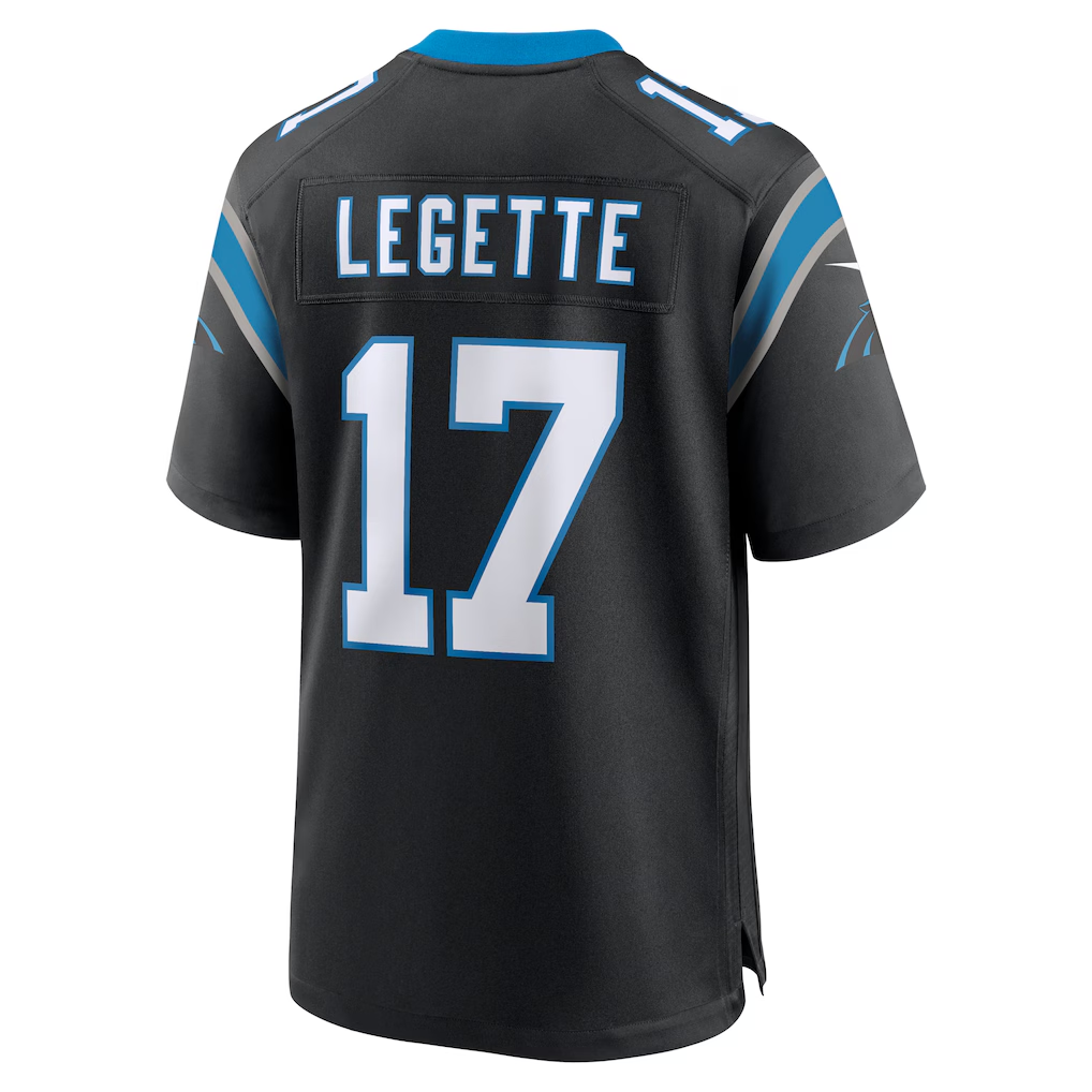 PETTCS C.Panthers #17 Xavier Legette Black Team Game Player Stitched Jerseys