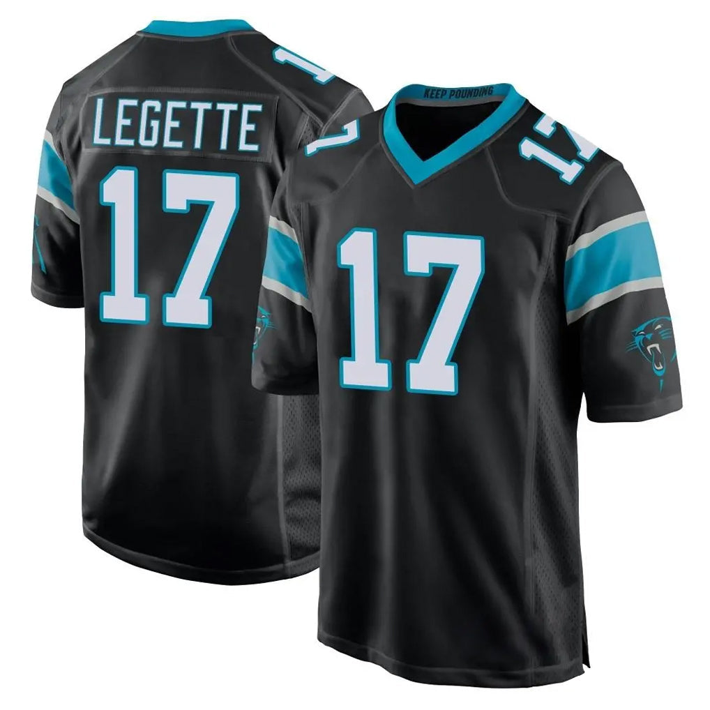 PETTCS C.Panthers #17 Xavier Legette Player Black Game Stitched Jerseys