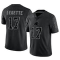 PETTCS C.Panthers #17 Xavier Legette Player Black REFLECTIVE Limited Stitched Jerseys