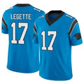 PETTCS C.Panthers #17 Xavier Legette Player Blue Vapor F.U.S.E. Limited Stitched Jerseys