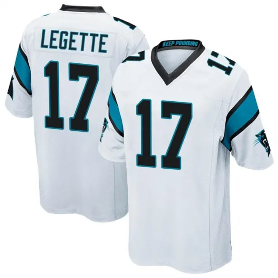 PETTCS C.Panthers #17 Xavier Legette Player White Home Game Stitched Jerseys