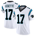 PETTCS C.Panthers #17 Xavier Legette Player White Vapor F.U.S.E. Limited Home Game Stitched Jerseys