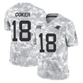 PETTCS C.Panthers #18 Jalen Coker Player Arctic Camo Salute to Service Limited Game Stitched Jerseys