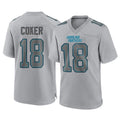 PETTCS C.Panthers #18 Jalen Coker Player Gray Atmosphere Fashion Game Stitched Jerseys