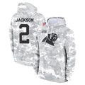 PETTCS C.Panthers #2 Michael Jackson Player Arctic Camo Salute to Service Pullover Hoodies Limited Game Stitched Jerseys