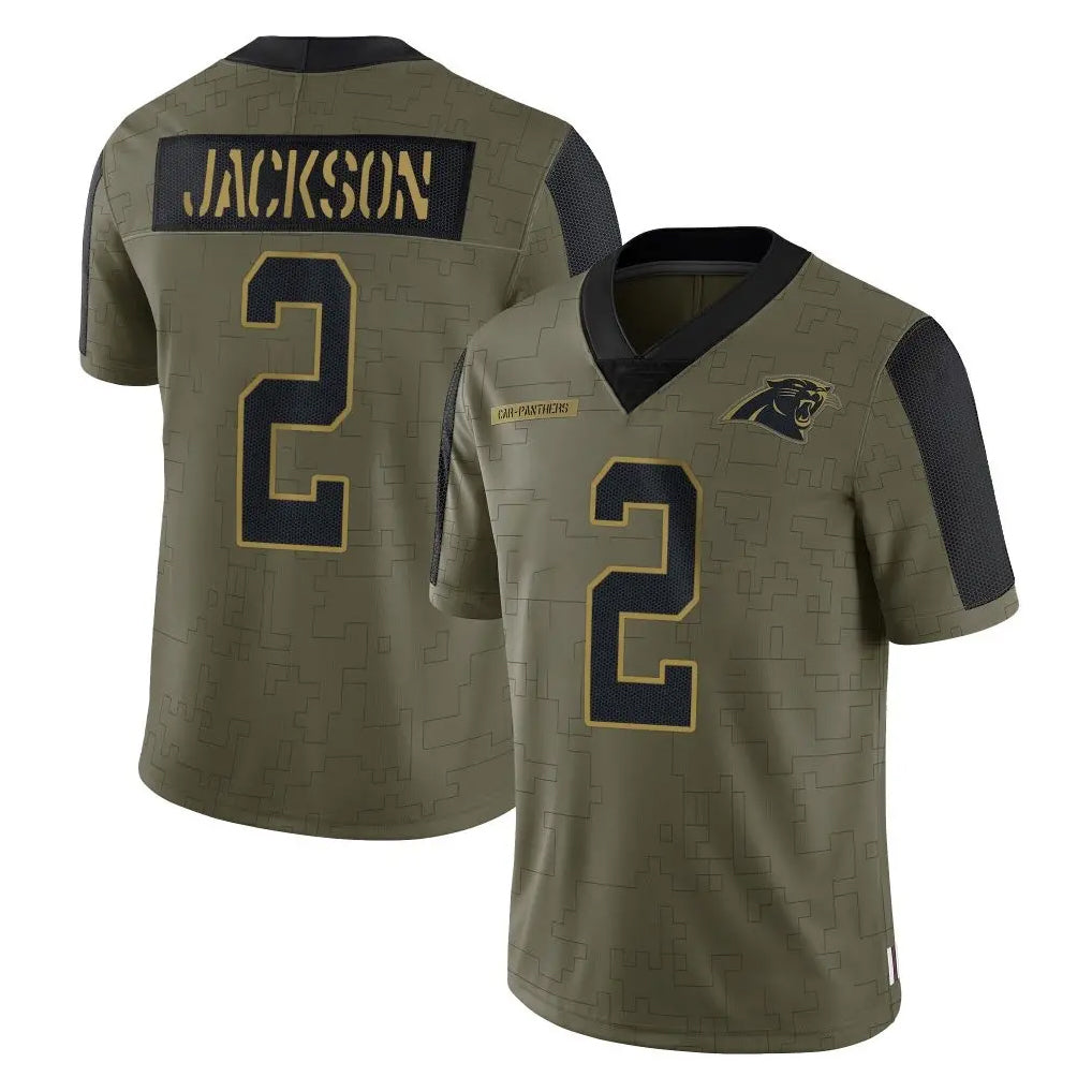 PETTCS C.Panthers #2 Michael Jackson Player Olive Salute to Service Limited Game Stitched Jerseys