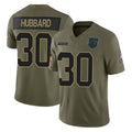 PETTCS C.Panthers #30 Chuba Hubbard Player Olive Salute to Service Limited Home Game Stitched Jerseys