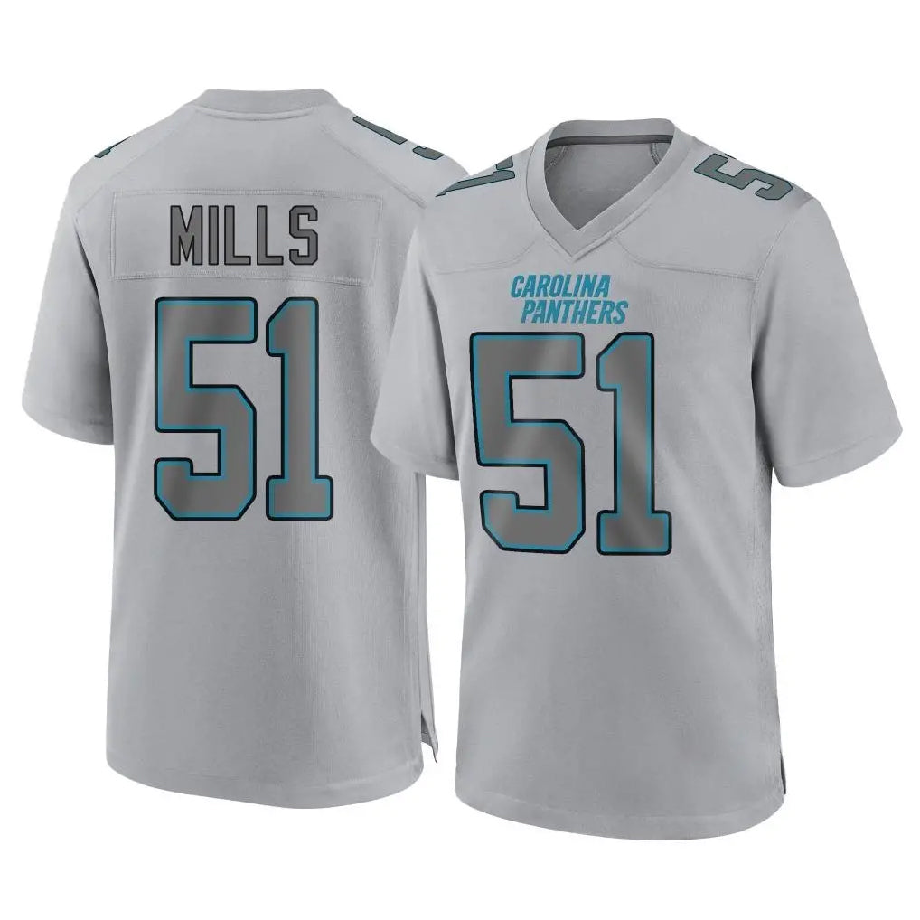 PETTCS C.Panthers #51 Sam Mills Player Gray Atmosphere Fashion Game Stitched Jerseys