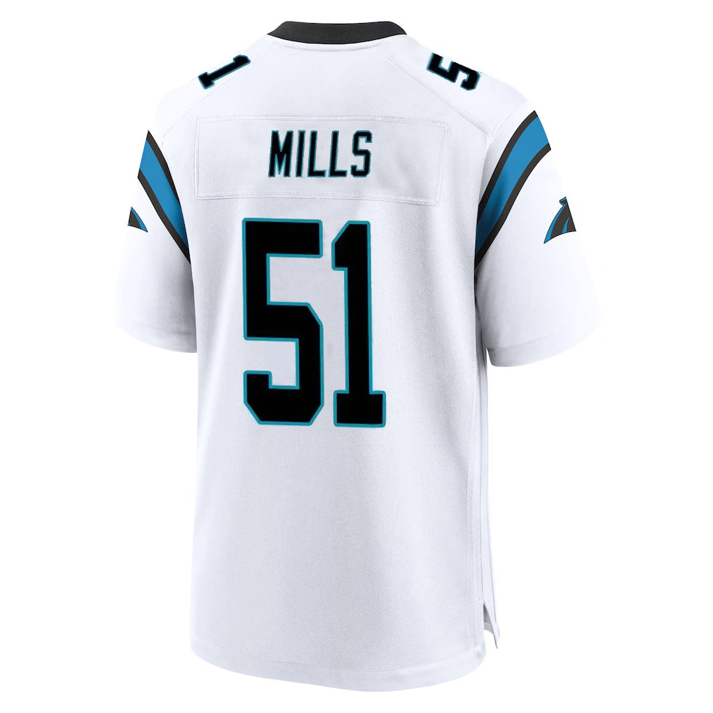 PETTCS C.Panthers #51 Sam Mills Player White Home Game Stitched Jerseys