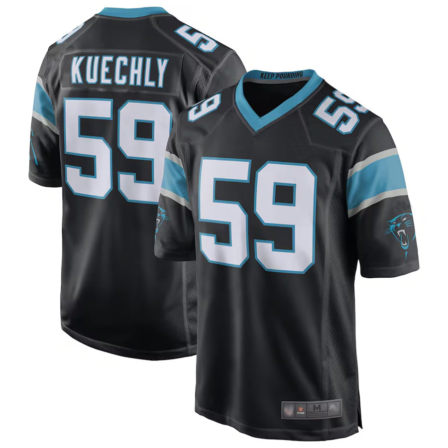 PETTCS C.Panthers #59 Luke Kuechly Player b`Black Home Game Stitched Jerseys