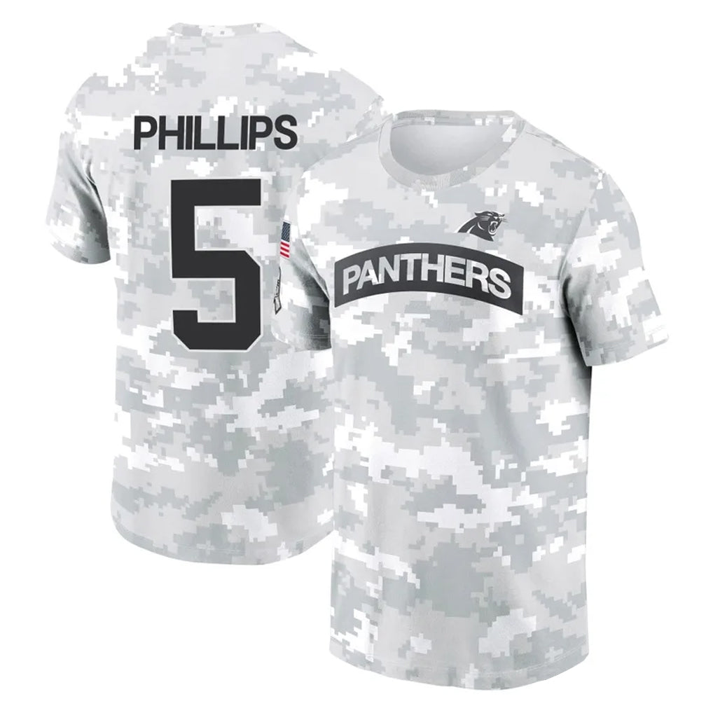 PETTCS C.Panthers #5 Jaelan Phillips Player Arctic Camo Salute to Service T-Shirt Hoodies Stitched Jerseys