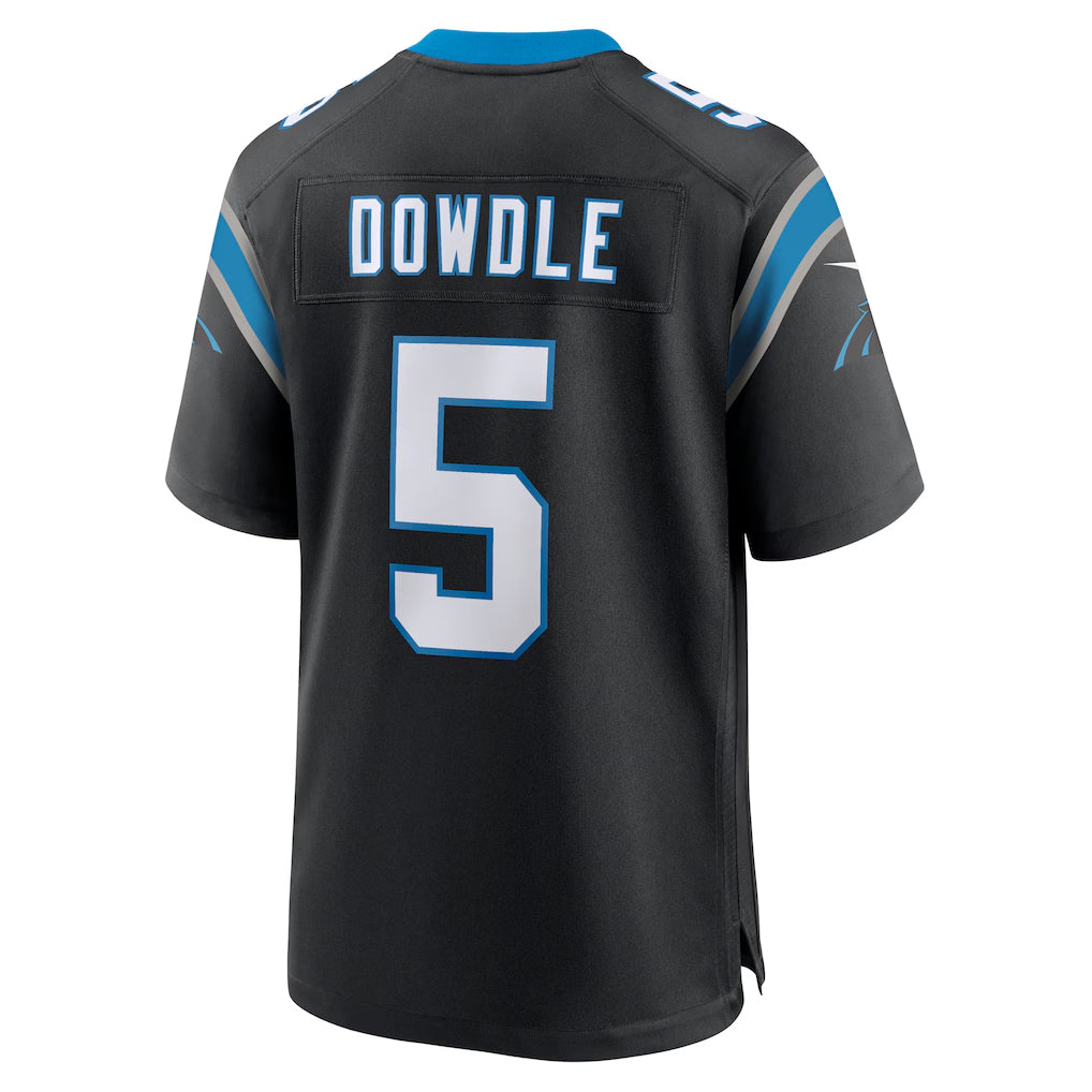 PETTCS C.Panthers #5 Rico Dowdle Player Black Home Game Stitched Jerseys