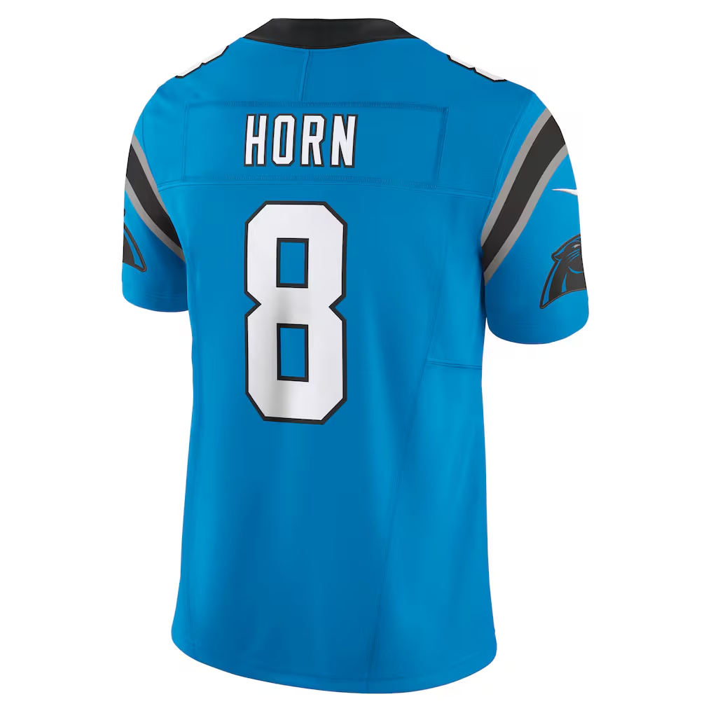 PETTCS C.Panthers #8 Jaycee Horn Blue Vapor F.U.S.E. Limited Stitched Jerseys