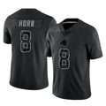 PETTCS C.Panthers #8 Jaycee Horn Player Black Limited Reflective Game Stitched Jerseys