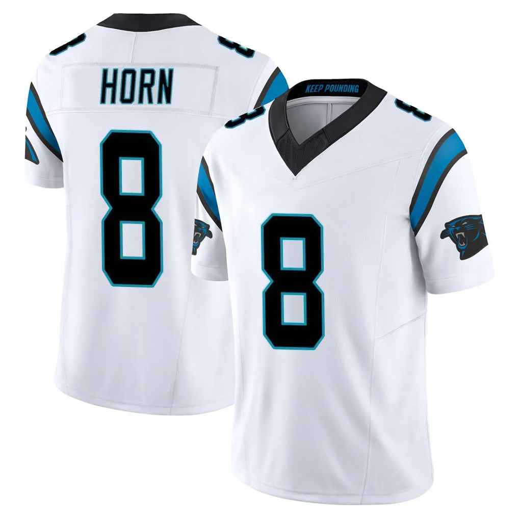 PETTCS C.Panthers #8 Jaycee Horn Player White Vapor F.U.S.E. Limited Home Game Stitched Jerseys