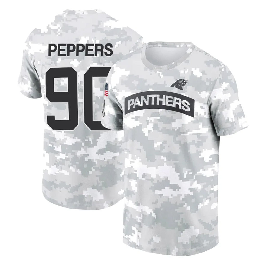 PETTCS C.Panthers #90 Julius Peppers Player Arctic Camo Salute to Service T-Shirt Hoodies Stitched Jerseys